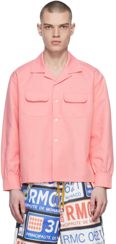 Photo: Rhude SSENSE Exclusive Pink Button-Up Shirt