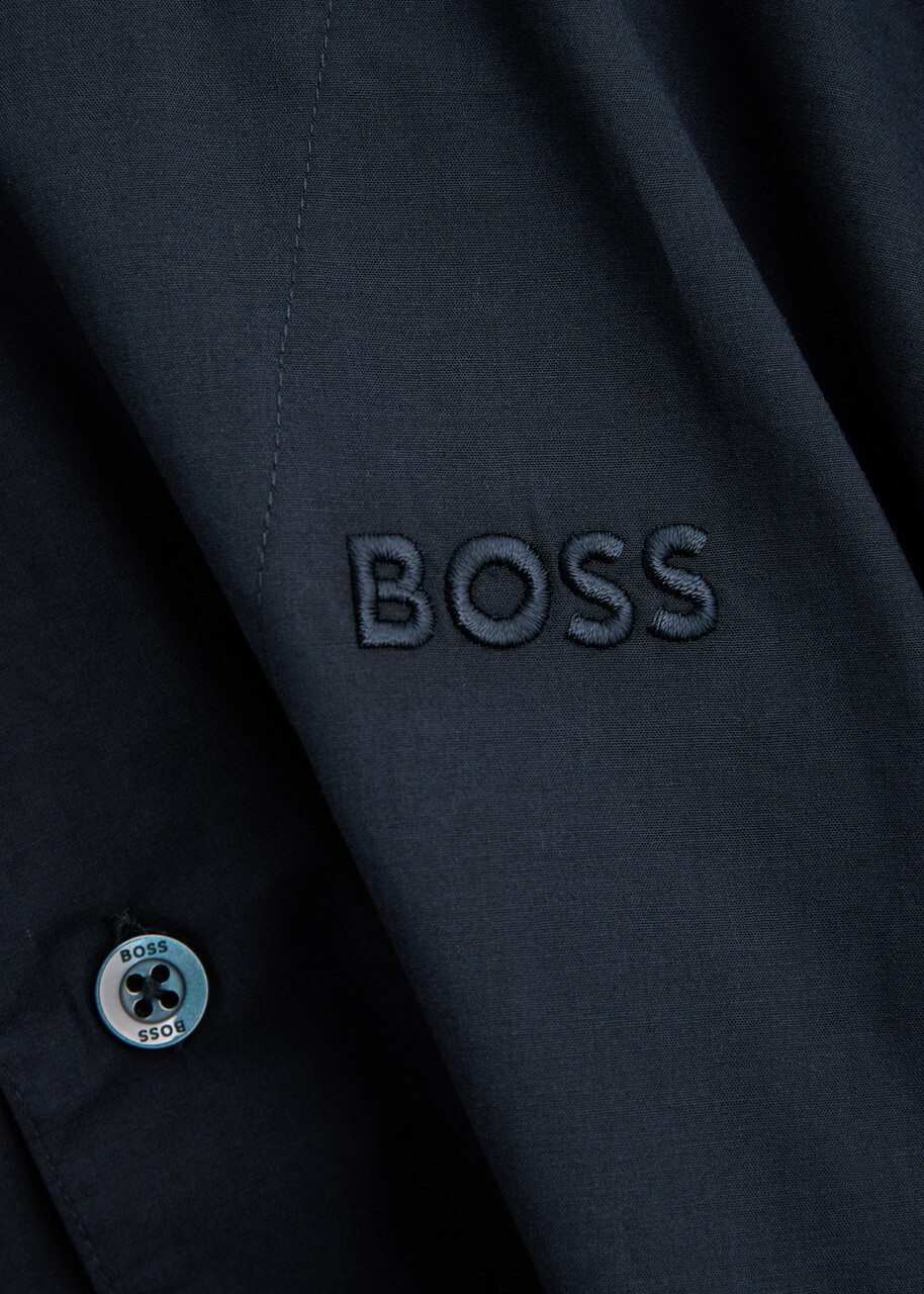 Boss Chris Poplin Pyjama set Dark Blue