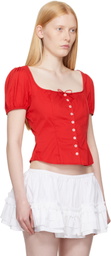 Sandy Liang Red Walnut Blouse