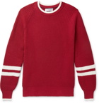 Brunello Cucinelli - Striped Ribbed Cotton Sweater - Red