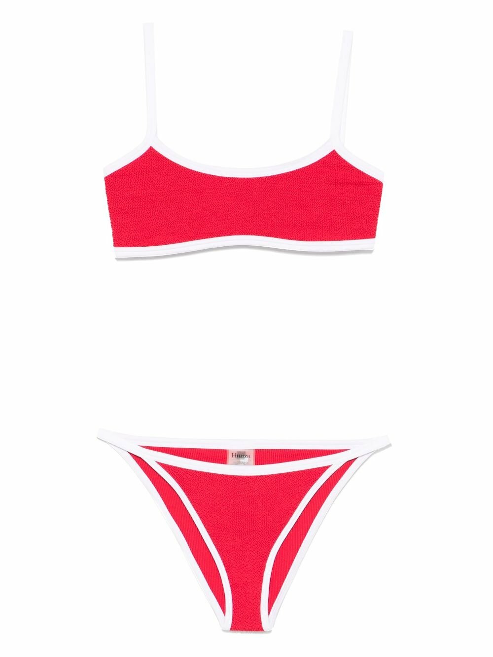【関税込み】Hunza G レッド Tyler Tonal ビキニ Hunza G Tyler Tonal Two-Piece Swimsuit - Bergdorf Goodman