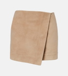 Balmain Suede wrap skirt