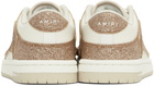 AMIRI White & Gold Shimmer Skel Top Low Sneakers