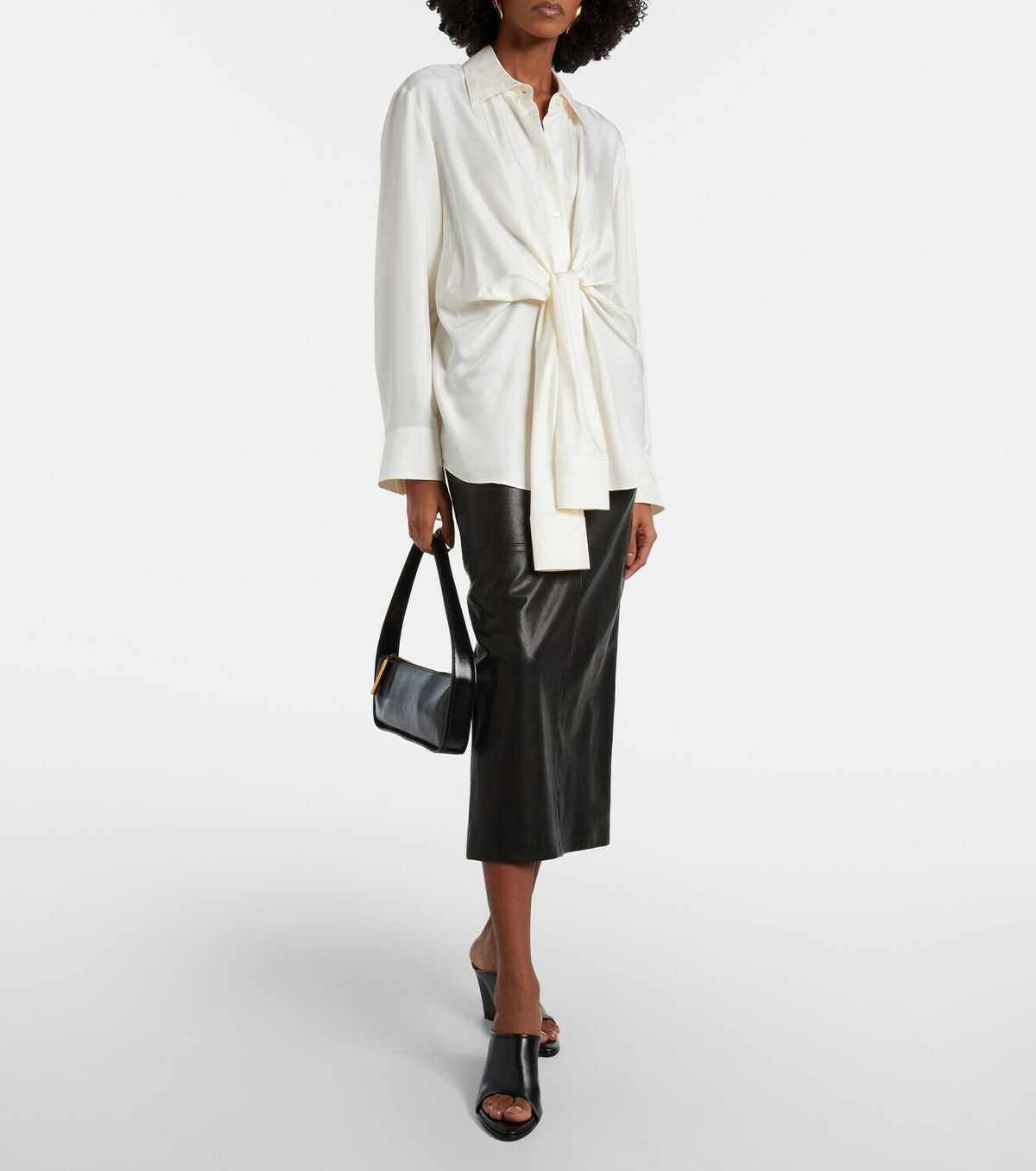 Christen Strap Stretch 75 leather wedge mules