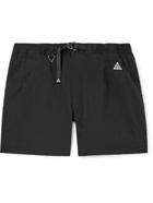 Nike - ACG Straight-Leg Belted Logo-Embroidered Shell Shorts - Black