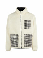 MC2 Saint Barth Man White Sherpa Jacket With Check Patch Pockets