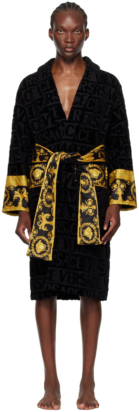 Versace Underwear Black 'I Heart Baroque' Robe