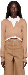 Elleme Beige Zip Collar Sweater