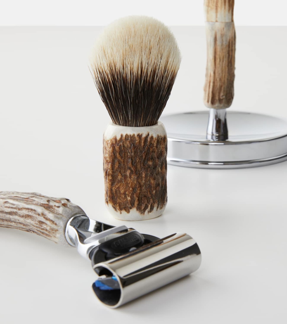 Lorenzi Milano Stag antler toilet shaving set