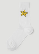 Star Socks in White