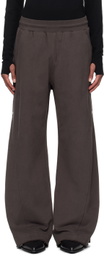 NULLUS Brown Whale Fin Snap-On Sweatpants