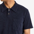 Universal Works Men's Newlyn Light Weight Terry Polo in Bright Navy