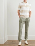 Brunello Cucinelli - Slim-Fit Tapered Linen and Cotton-Blend Drawstring Trousers - Green