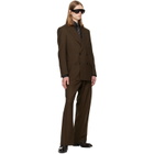TOM FORD Brown Light Fresco Stripe Wide Leg Trousers