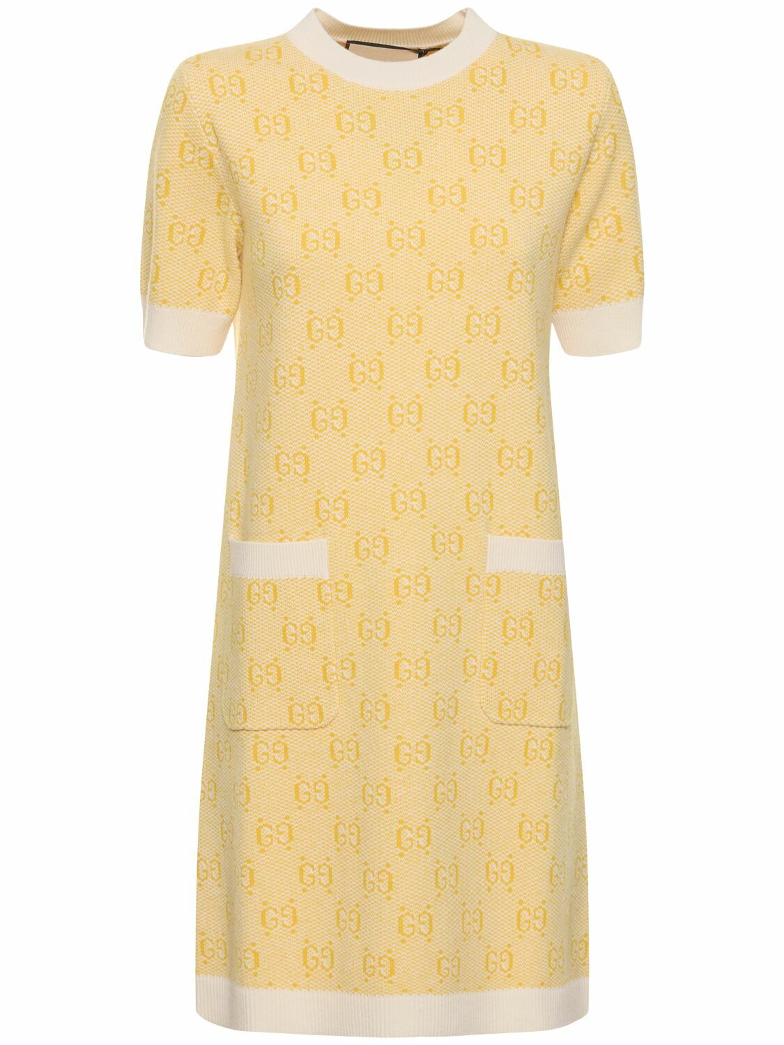 gucci gg knit dress GUCCI Gg Wool Long Dress Gucci