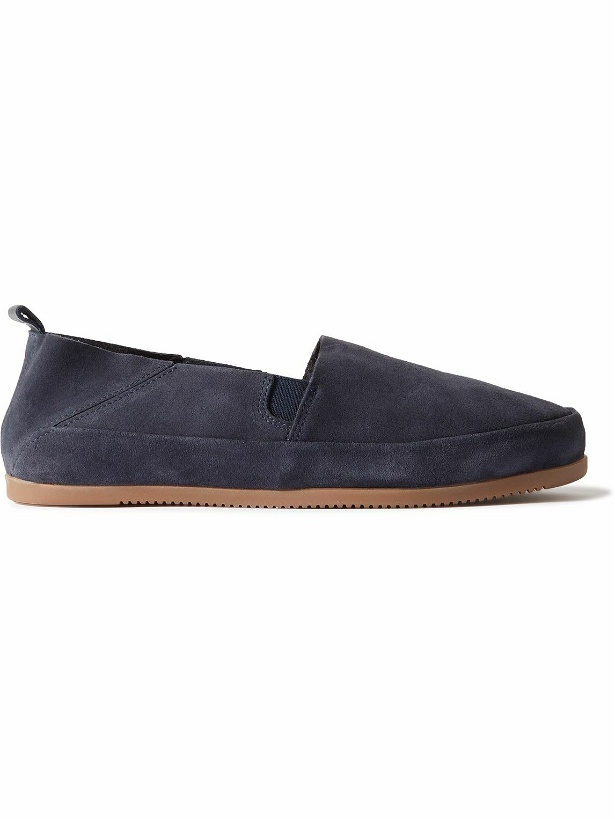 Photo: Mulo - Collapsible-Heel Suede Loafers - Blue