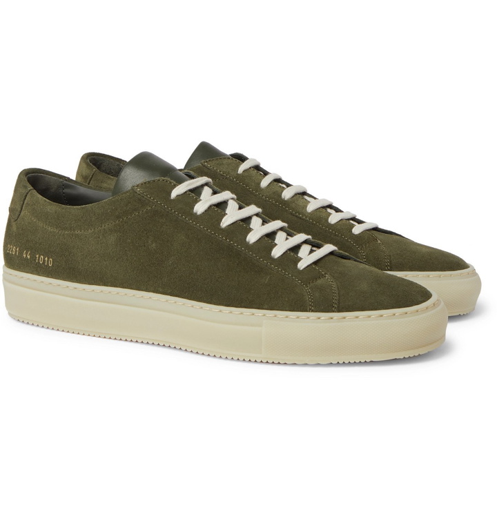 Photo: Common Projects - Achilles Suede and Leather Sneakers - Green