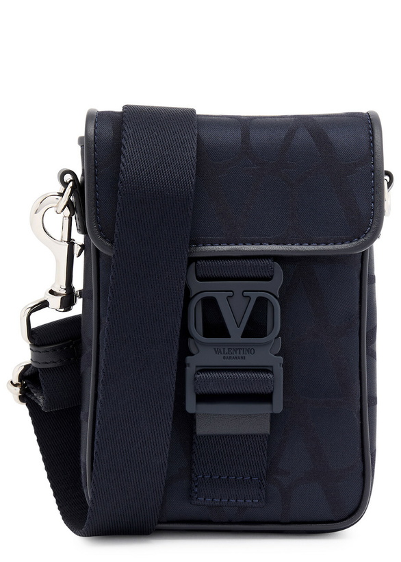 Photo: Valentino Toile Iconographe Logo Satin Cross-body bag - Blue - One Size