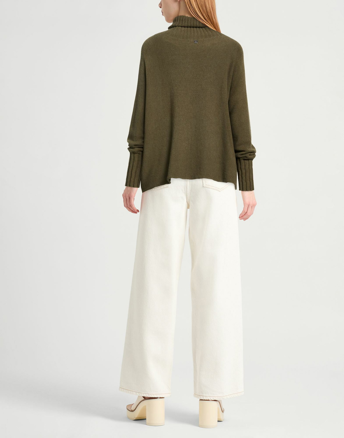 Manila Grace Womens Turtleneck Military in Green