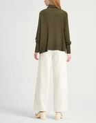 Manila Grace Womens Turtleneck Military in Green