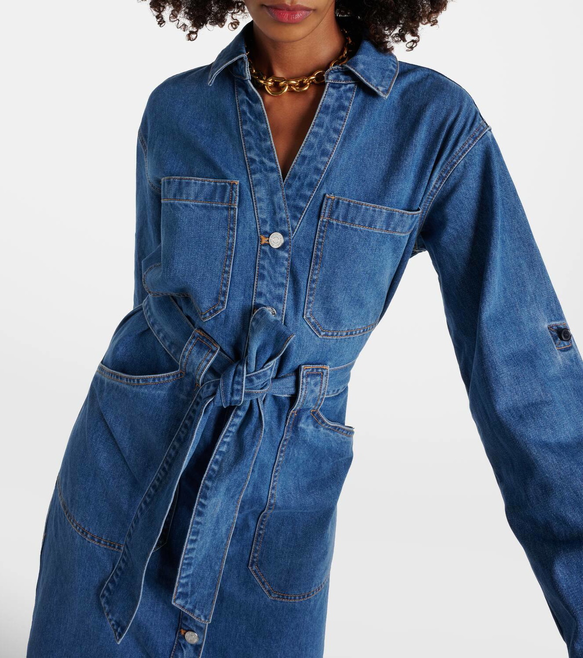 Veronica Beard Evelyn chambray midi dress Veronica Beard