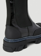 GANNI Patent Knee High Chelsea Boots