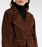 Nour Hammour Althea suede wrap coat