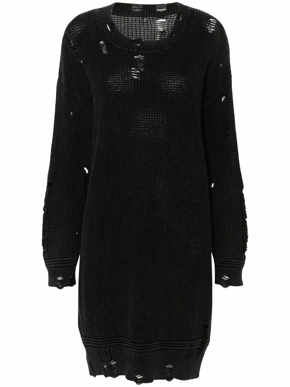R13 Black Distressed Knitted Cotton Dress R13 R13 Black Distressed Knitted Cotton Dress R13