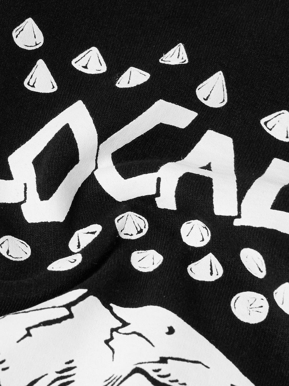 Local Authority LA - Stud Skull O Logo-Print Cotton-Jersey Hoodie - Black