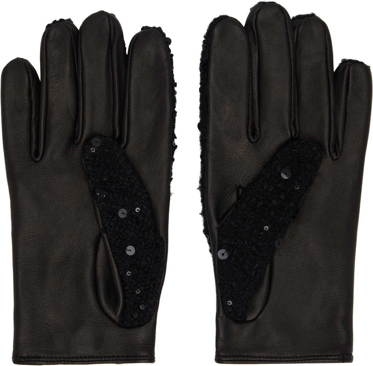 Ernest W. Baker Black Sequin Driving Gloves
