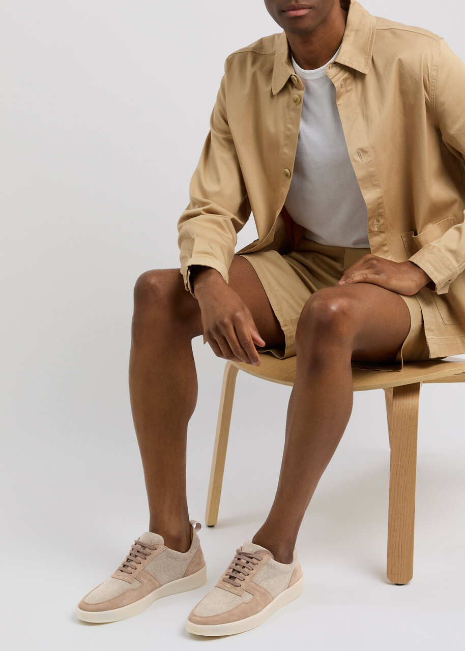 Aurélien Bayside Panelled Canvas Sneakers Beige