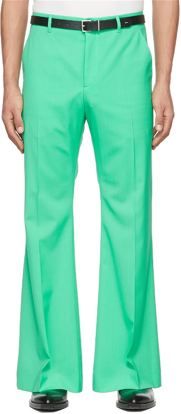 Photo: LU'U DAN SSENSE Exclusive Green 70's Bellbottom Trousers