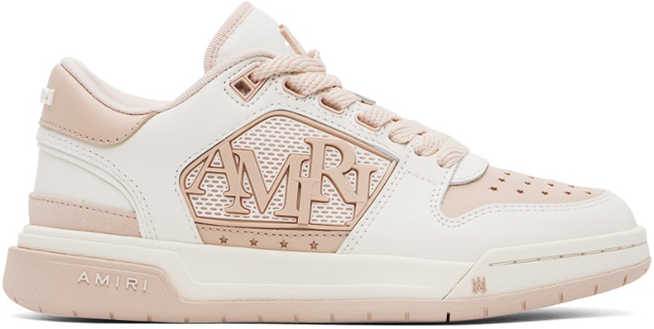 Photo: AMIRI White & Pink Classic Low Sneakers