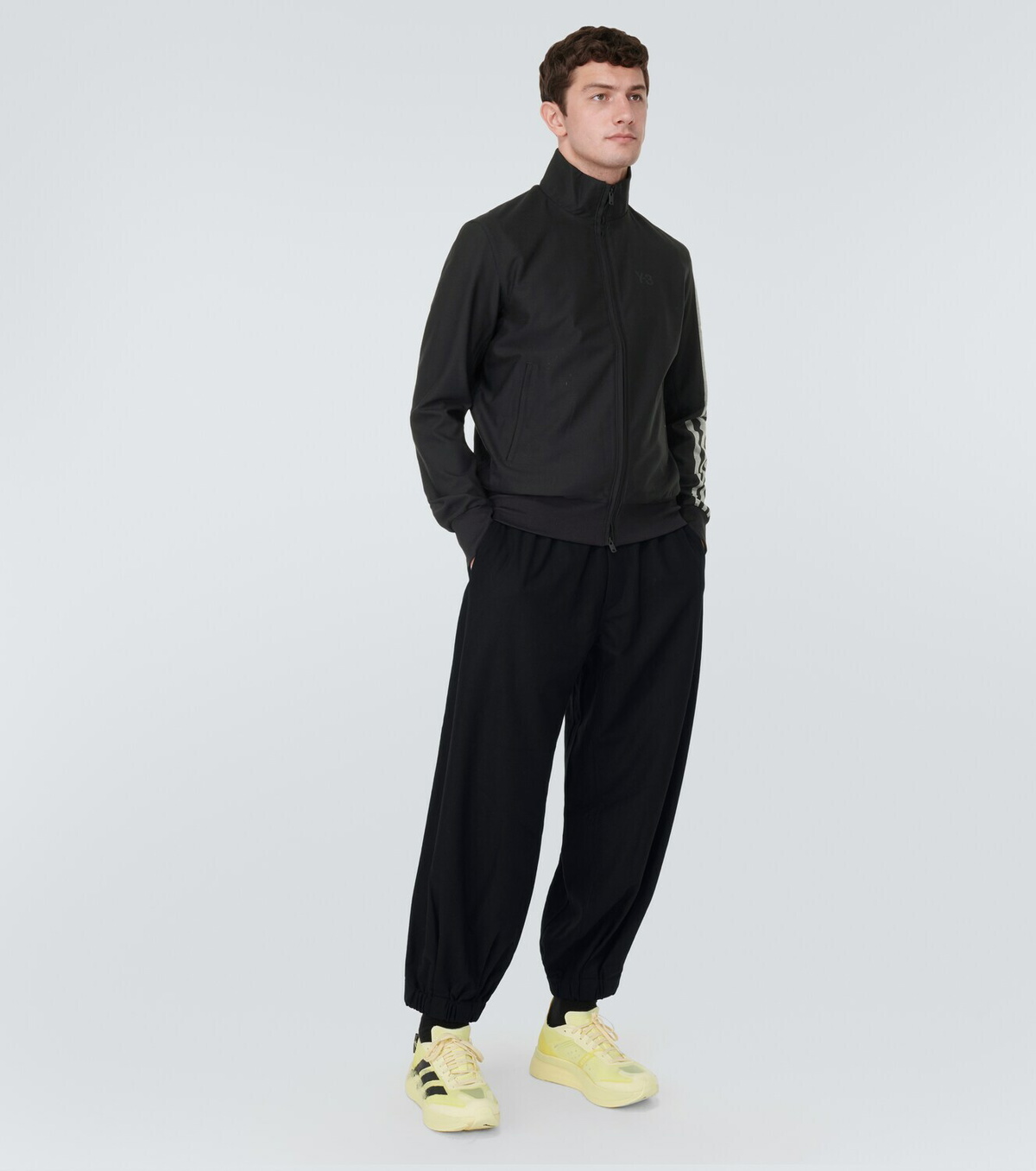 Y-3 Striped wool-blend track jacket Y-3