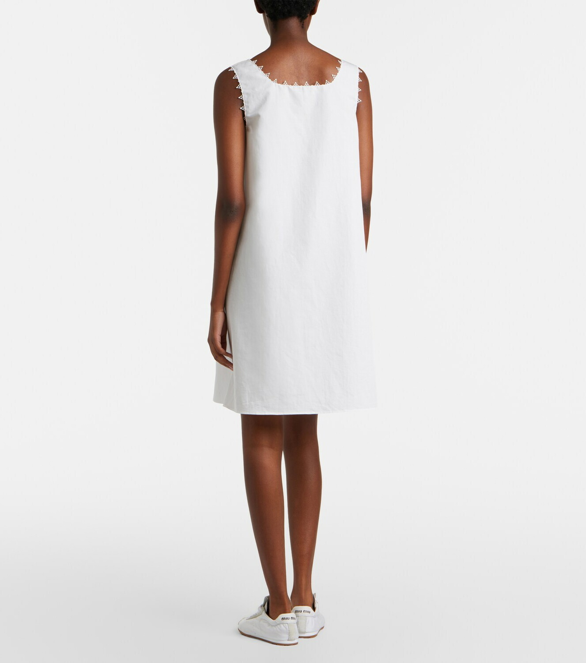 Miu Miu Embroidered cotton and linen minidress