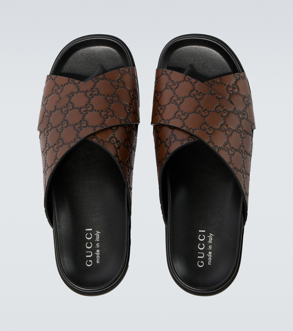 Gucci GG leather slides