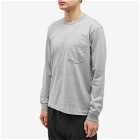 Comme Des Garçons Homme Men's Long Sleeve Pocket Logo T-Shirt in Top Grey
