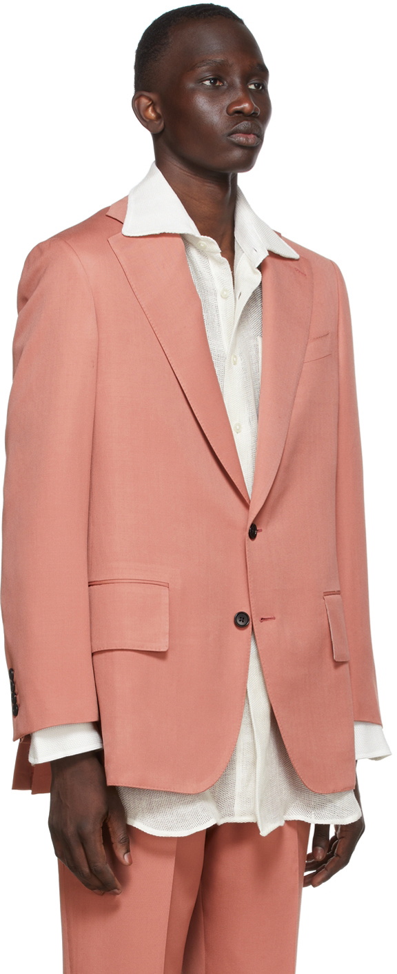 Factor's SSENSE Exclusive Red Gabardine Single Breasted Jacket