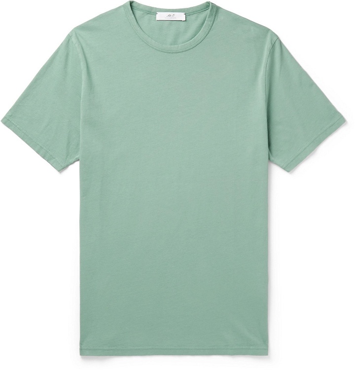 Photo: Mr P. - Garment-Dyed Cotton-Jersey T-Shirt - Green