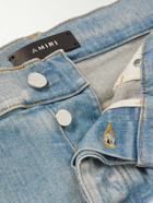 AMIRI - Varsity Skinny-Fit Leather-Appliquéd Jeans - Blue