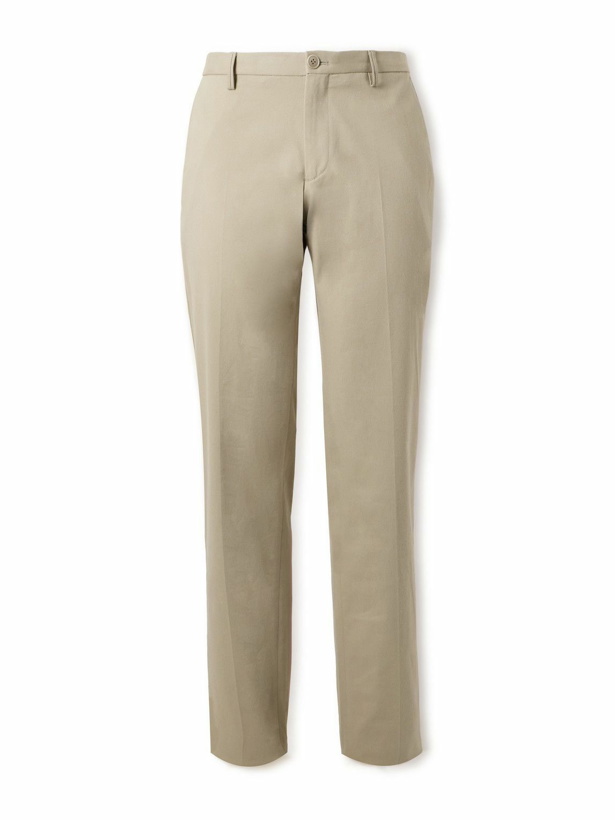 Photo: Giorgio Armani - Tapered Stretch Cotton and Cashmere-Blend Trousers - Neutrals