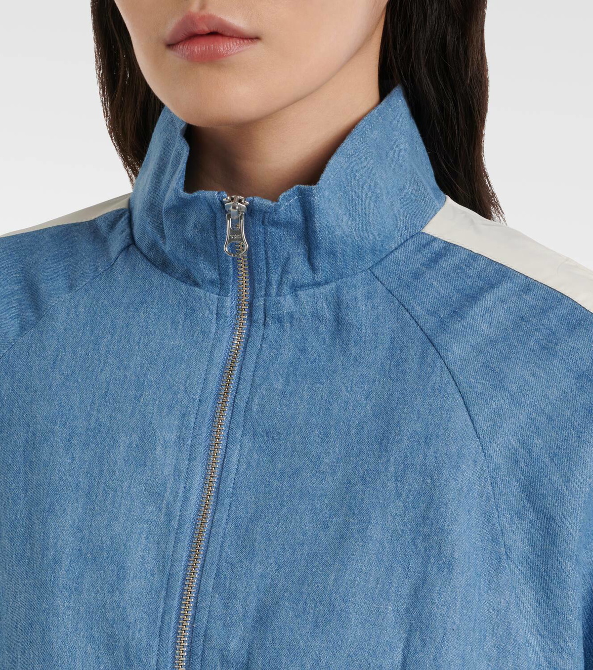The Upside Oracle Elias hemp and cotton chambray track jacket