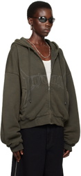 LU'U DAN Black Washed-Out Hoodie