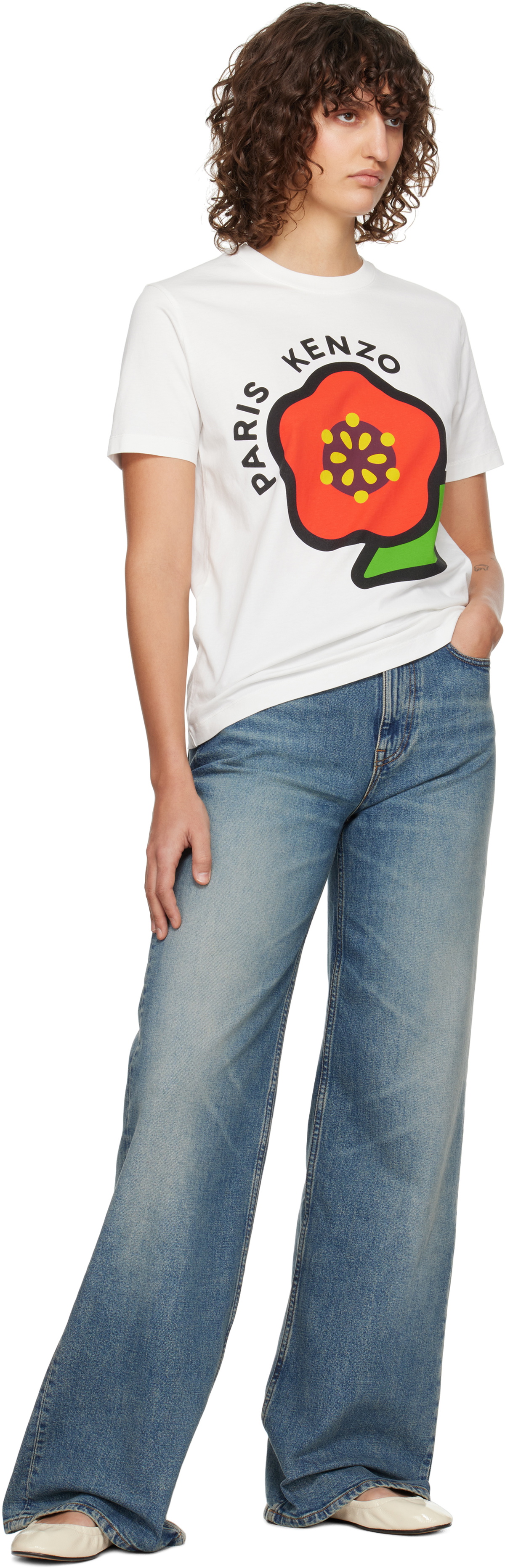 Kenzo White Kenzo Paris Pop Loose T-shirt Kenzo