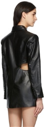 Matériel Tbilisi Black Faux-Leather Cut-Out Blazer