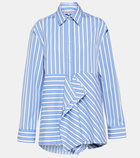 JW Anderson Striped peplum cotton shirt