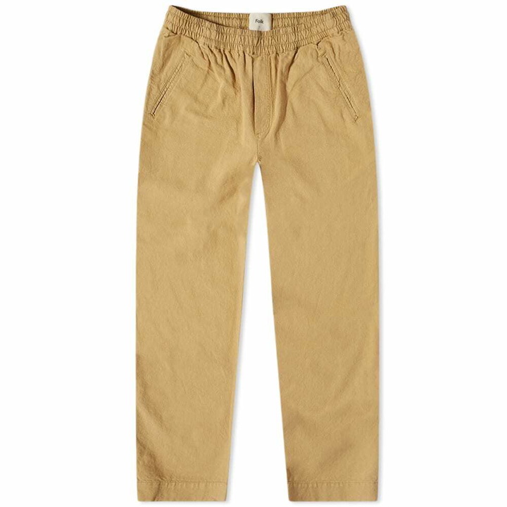 Photo: Folk Men's Drawcord Assembly Pant in Tan Linen