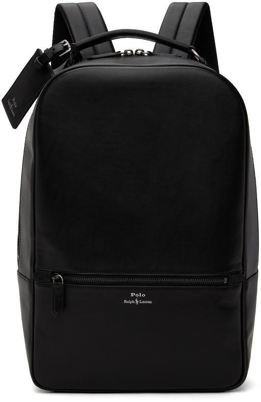Photo: Polo Ralph Lauren Black Leather Backpack