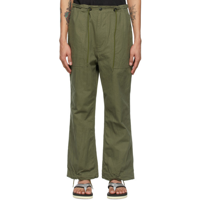 Photo: Needles Khaki Herringbone String Fatigue Trousers