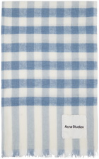 Acne Studios Blue & Off-White Check Scarf